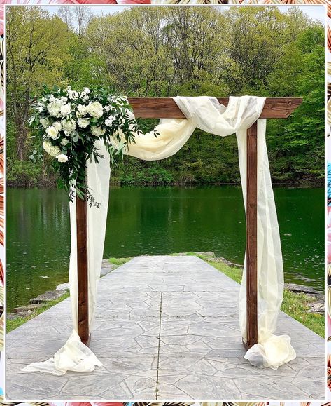 Say 'I do' in style with these breathtaking wedding arch ideas. Table Runners With Lights, Wedding Arch Homemade, Backyard Wedding Arbor Ideas, Wedding Outdoor Alter Ideas, Rustic Wedding Arbor Outdoor Ceremony, Rustic Wedding Arbor Decorations, Wedding Arch Rustic Outdoor Ceremony, Wedding Arch Cheap, Garden Arbor Wedding Arch