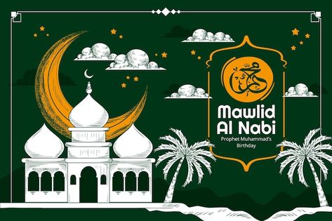 Maulidur Rasul Poster Background, Sepanduk Maulidur Rasul, Maulidur Rasul, Maulid Nabi, Celebration Background, Vector Hand, Backgrounds Free, Flower Frame, Fashion Nails