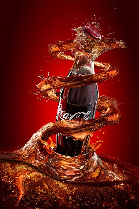 Splash photography on Behance Coca Cola Wallpaper, Chinese Dragon Art, Graphic Design Posters Layout, Beverage Poster, Digital Advertising Design, Ad Photography, Coca Cola Ad, Energy Shots, Splash Photography