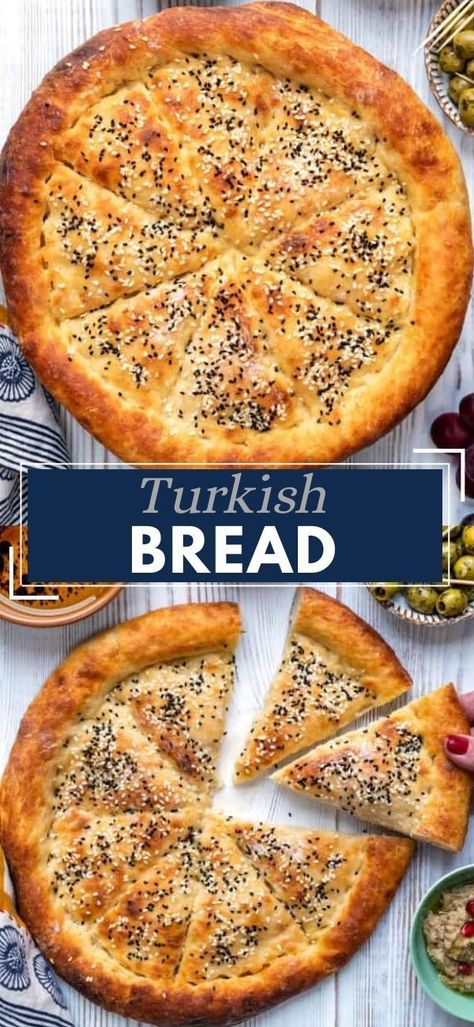 Vegan Turkish Bread, Flatbread Recipe Easy, Vegan Mezze Platter, Turkish Mezze Platter Ideas, Vegan Platter Ideas, Vegan Turkish Recipes, Turkish Breakfast Recipes, Mezze Recipes, Turkish Bread Recipe