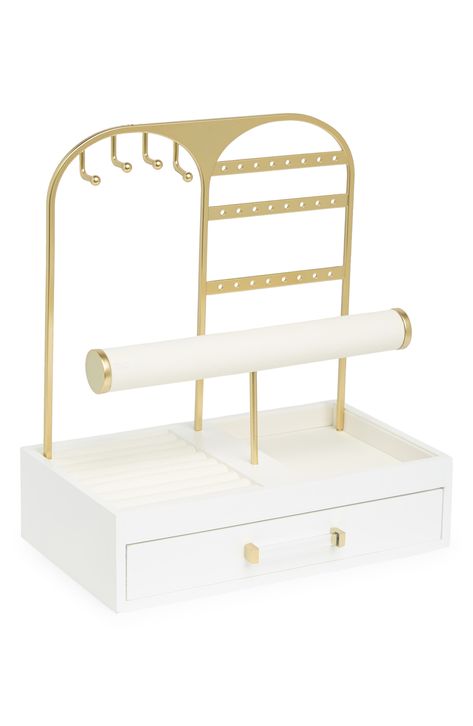 Nordstrom Jewelry Stand with Drawer available at #Nordstrom Preppy Room Accessories, Cute Room Accessories Bedrooms, Preppy Room Decor Stuff, Berry Bedroom, Preppy Decorations, Coastal Dorm, Room Necessities, Dream Vanity, Room Wishlist