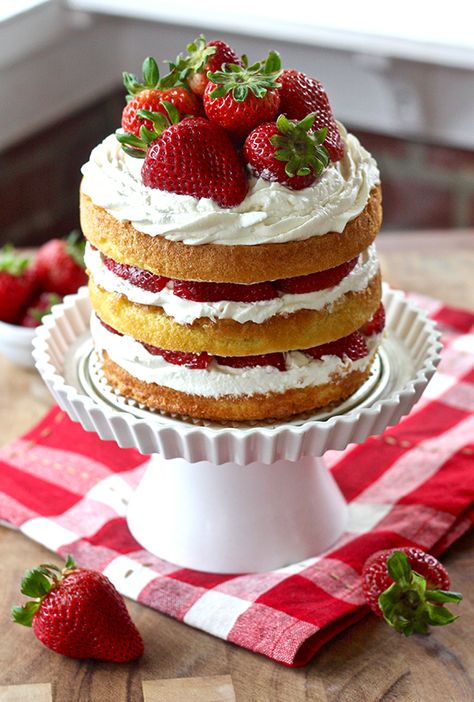 IMG_7774 (1) copy Strawberry Shortcake Layer Cake, Recipe Strawberry Shortcake, Recipe Strawberry, Strawberry Shortcake Recipes, Shortcake Recipe, Savory Cakes, Salty Cake, Layered Cake, Strawberry Cakes