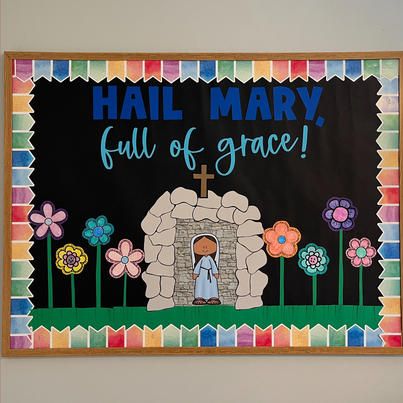 Have your classroom... - Adventures of a 4th Grade Classroom Catholic Bulletin Boards, Inspirational Bulletin Boards, Mary Birthday, Hail Holy Queen, Printable Flowers, May Crafts, Printable Flower, Bulletin Board Sets, 4th Grade Classroom