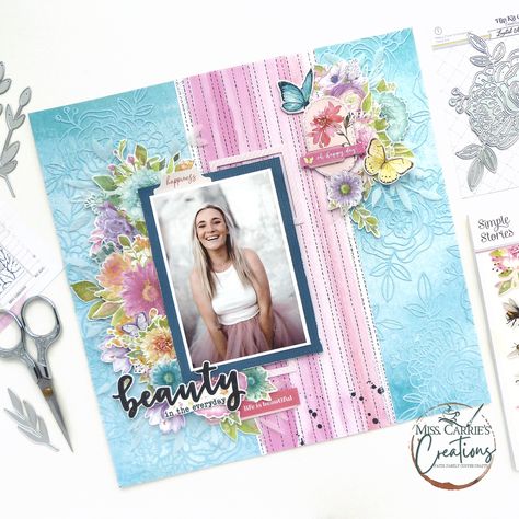 Beauty in Everyday - Project Idea - Scrapbook.com Simple Stories Scrapbooking, Bridal Shower Scrapbook, Beautiful Hips, Hip Kit Club, Dog Clip, Photo Scrapbook, Scrapbook Sketches, Simple Stories, Scrapbook Page Layouts