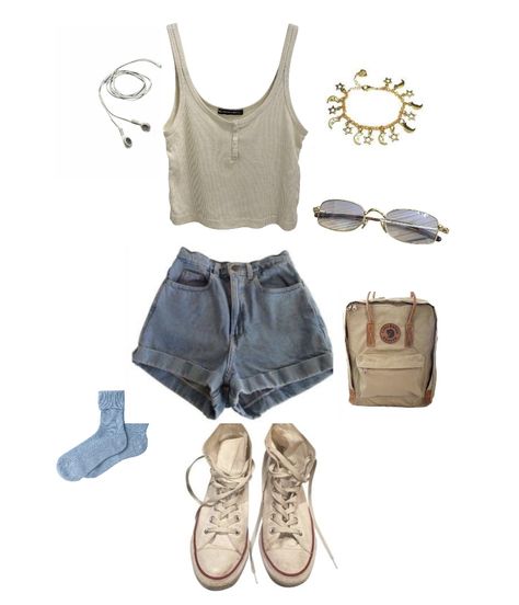 Outfit Ideas Summer Hot Day, Hogwarts Summer Outfit, Pouge Outfit Inspired, Summer Collage Outfit, Outfit Ideas For A Hot Day, Cute Outfits Board, Very Hot Summer Day Outfit, Summer Outfit Layout Casual, Summer Outfit Mood Board