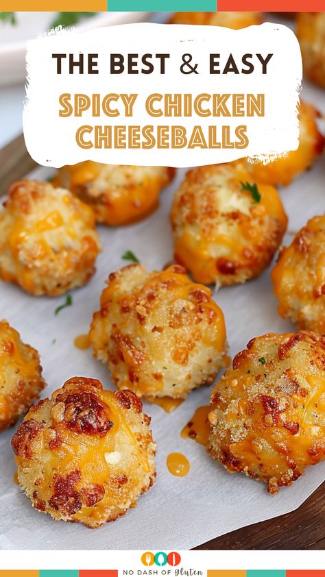 Spicy Chicken Cheese Balls, Spicy Chicken Balls, Small Easy Appetizers, Food Balls Ideas, Appetizers With Chicken Breast, Appetizer Balls Recipes, Easy Chicken Appetizers For A Party, Hot Snacks Appetizers, Meatball Snacks Appetizers