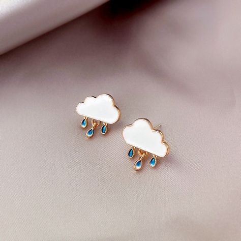 Cloud Jewelry Design, Cloud Jewelry, Trend Earrings, Lightning Earrings, Rain Earrings, Cloud Earrings, Needle Earrings, Trend Jewelry, Kawaii Earrings