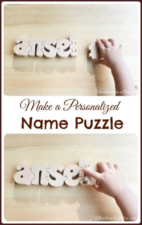 How to Make a Personalized Name Puzzle: a DIY project to introduce children to letters Any puzzle is a STEM activity as it helps to develop spatial reasoning and critical thinking Cnc Machine Projects, Spatial Reasoning, Kerajinan Diy, Cnc Router Projects, Router Projects, Stem Activity, Jigsaw Puzzles For Kids, Laser Engraved Ideas, Machining Projects