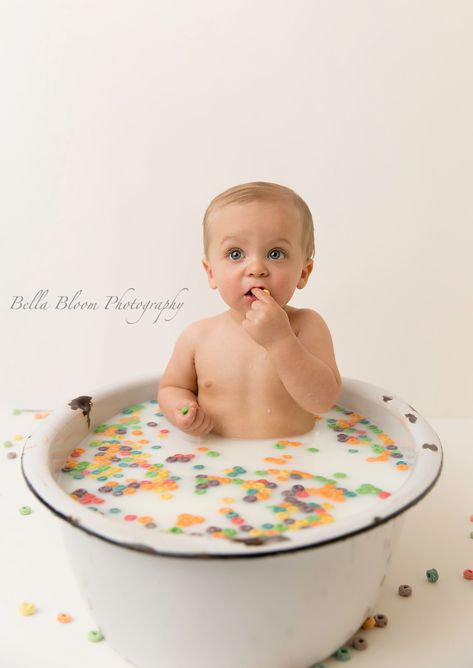 Milk bath session baby boy fruit loop milk bath one year cakesmash. Baby Milk Bath, Milk Photography, Milk Bath Photos, Bath Pictures, Milk Bath Photography, Bath Photography, Baby Boy Pictures, Baby Boy Photography, Funny Photography