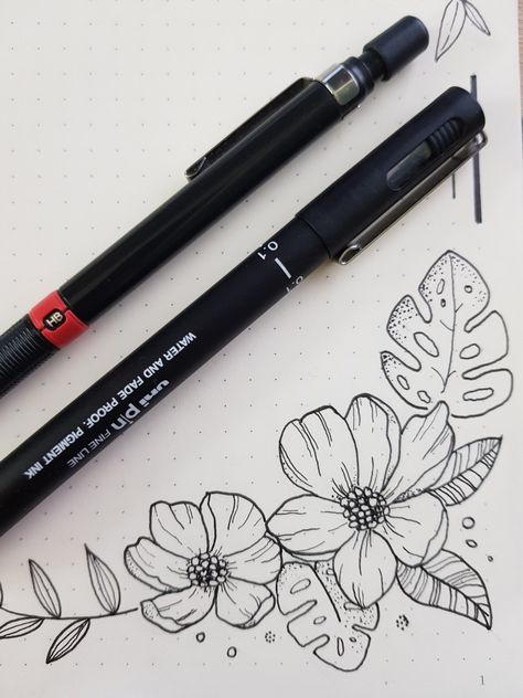 Bujo Corner Designs, Corner Page Doodles, Floral Doodle Border, Corner Flowers Drawing, Floral Corner Border Design, Corner Drawing Ideas, Corner Designs Drawing, Side Border Design For Project Aesthetic, Page Corner Designs