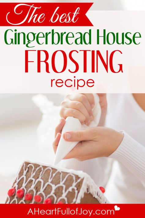 Gingerbread House Frosting Recipe, Gingerbread House Glue Recipe, Gingerbread House Frosting, The Best Gingerbread House, Best Gingerbread House, Gingerbread Frosting, Graham Cracker Gingerbread, Gingerbread House Icing, Best Frosting