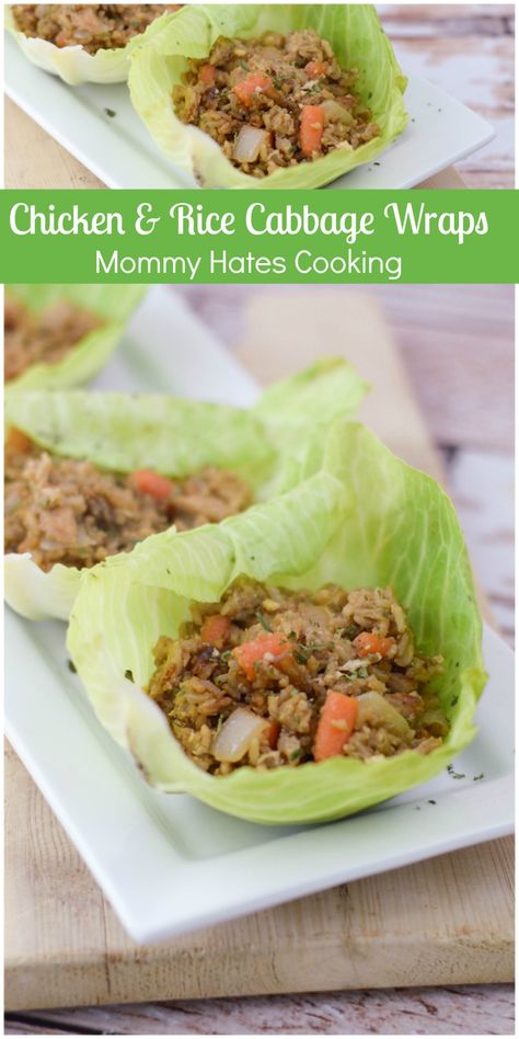 Chicken & Rice Cabbage Wraps - Mommy Hates Cooking Rice Cabbage Rolls, Cabbage Wraps, Chicken And Cabbage, Paleo Crockpot, Delicious Gluten Free Recipes, Easy Lunch Recipes, Cabbage Rolls, Best Chicken Recipes, Free Living