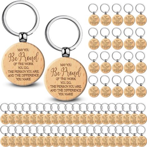 PRICES MAY VARY. Adequate to Meet Your Needs: the package comes with 60 pieces of inspirational gifts keychains in total; The sufficient quantity enables you to send the keychains as appreciation gifts to your friend, family, teachers, social workers or others to show your appreciation Delicate and Motivational Design: our round wooden keychain is designed with a natural wood pendant, engraved with motivational texts [May you be proud of the work you do], adding courage to you; Besides, please n Free Teacher Appreciation Gifts, Real Estate Client Gifts, Inspirational Keychains, Radiology Gift, Keychains For Women, Jw Pioneer Gifts, Teacher Valentine Gifts, Volunteer Appreciation, Wooden Keychain