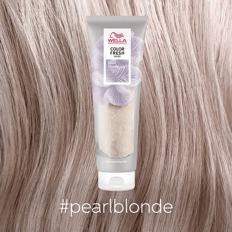 Wella Color Fresh Mask, Color Fresh Mask, Cream Blonde Hair, Perfect Blonde Hair, Wella Hair Color, Pearl Blonde, Wella Color Fresh, Hair Mask For Damaged Hair, Hair Color Formulas