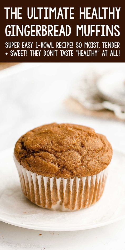 Low Calorie Clean Eating, Breakfast Low Calorie, Healthy Christmas Baking, Gingerbread Muffins Recipe, Healthy Gingerbread, Christmas Muffins, Ginger Muffins, Dairy Free Muffins, Gingerbread Muffins