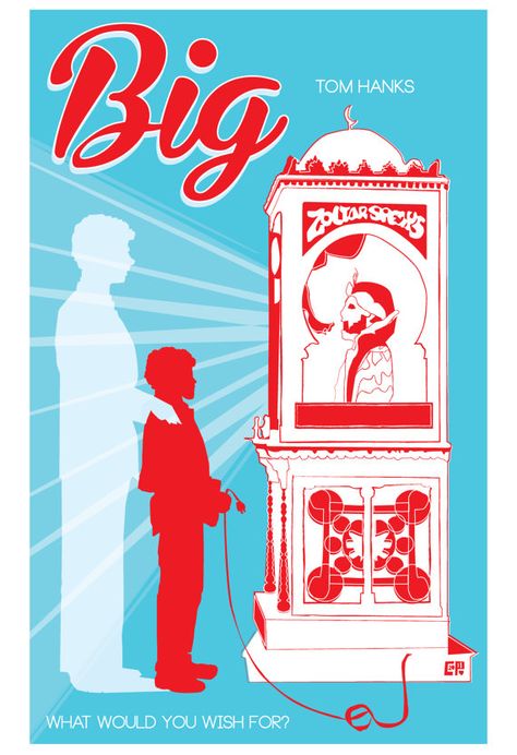 Big Big Movie Poster, Big 1988, Big Movie, Movie Artwork, Best Movie Posters, Fan Poster, Minimal Movie Posters, Movie Posters Design, Cinema Posters