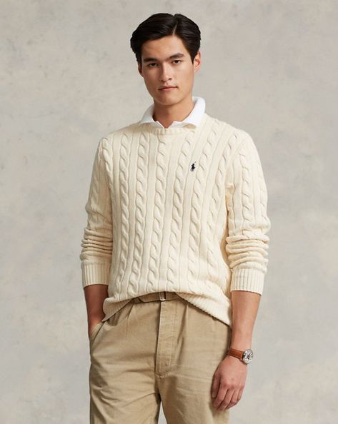 Sweater Outfits Men, Cotton Jumper, Cable Knit Jumper, Ralph Lauren Long Sleeve, Polo Sport, Mens Jumpers, Pull Sweat, Knitwear Men, Pullover Sweater Women