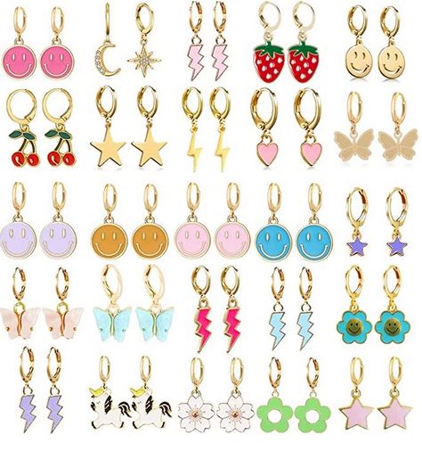 how cute are these y2k earrings?! such a fun aesthetic for the summer! Coquette Earrings, Preppy Christmas Gifts, Preppy Earrings, 2000s Jewelry, Vintage Indian Jewelry, Preppy Accessories, Y2k Earrings, Fun Aesthetic, Preppy Gifts