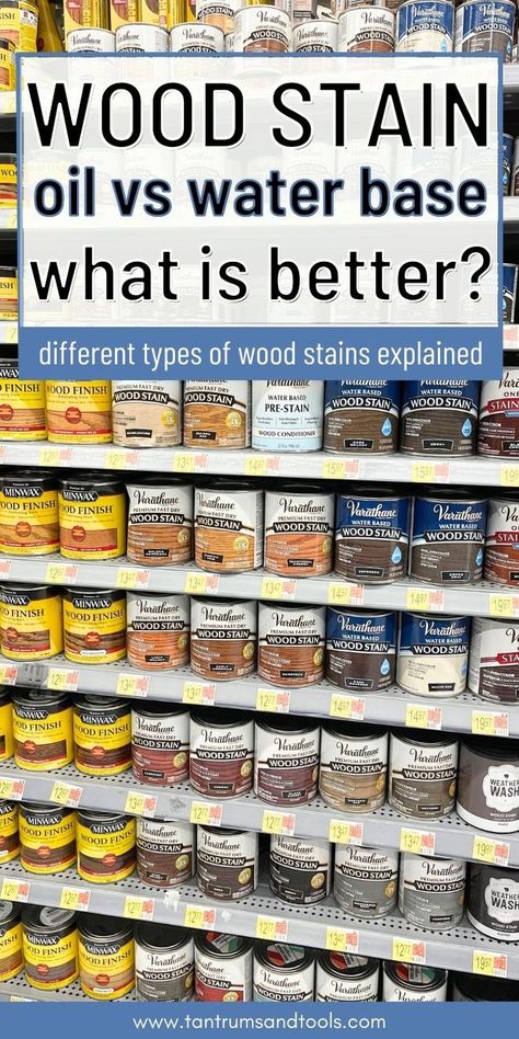 wall of different stain types Stain Colors For Wood, Minwax Gel Stain, Minwax Stain Colors, Varathane Wood Stain, Stain Guide, Oil Based Stain, Water Based Stain, Gel Stain, Wood Stain