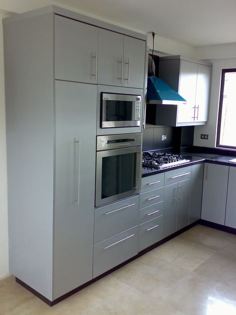 Kitchen with Pantry, Built-in Oven,Microwave and CookTop Kitchen Built In Oven And Microwave, Oven Space In Kitchen, Oven Area In Kitchen, In Built Microwave, Small Kitchen Built In Cupboards, Small Kitchen With Built In Oven, Integrated Oven Kitchen, Kitchen Oven And Microwave Cabinets, Build In Oven Kitchen