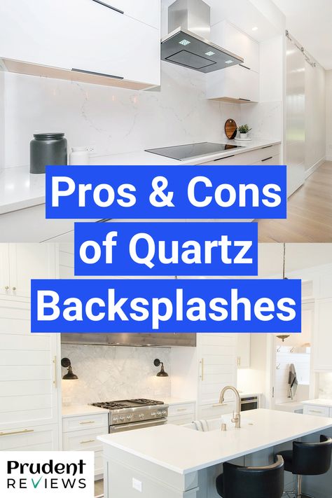 15 Pros & Cons of Quartz Backsplashes: Are They Worth It? Kitchen Backsplash Same As Countertop, Best Quartz For White Cabinets, Kitchen Quartz Backsplash, Quarts Counter Tops Kitchen, Quartz Backsplash Kitchen, Kitchen Top Quartz, Kitchen Quartz Counters, Splash Back Ideas, Quartz Countertops And Backsplash