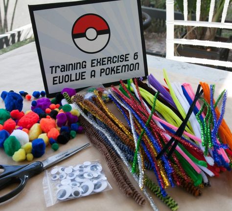 Pokemon Evolve a Pokemon Video Game Birthday Activities, Video Game Activities, Pokemon Activities For Kids, Pokémon Activities, Pokemon Camp, Pokémon Birthday Ideas, Pokemon Club, Pokemon Party Games, Birthday Pokemon