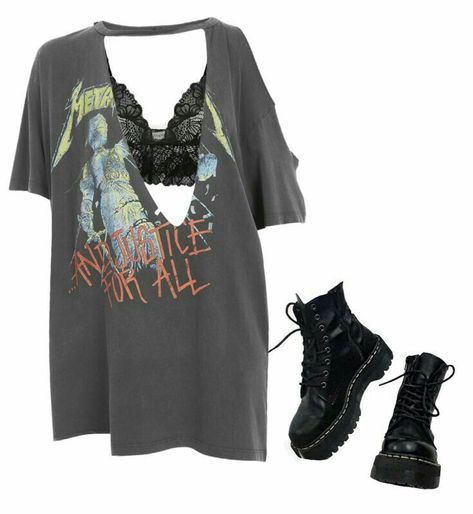 Pierce The Veil Outfit Ideas, Metal Festival Outfit Summer, Grunge Festival Outfit, Emo Night Outfit, Look Grunge, Mode Emo, Haine Diy, Kpop Shirts, Mode Grunge