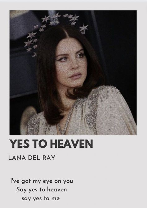 Poster For Your Room, Heaven Song, Say Yes To Heaven, Lana Del Rey Music, Lana Del Rey Albums, Minimalist Poster Design, Lana Del Rey Songs, Song Cover, Music Poster Ideas