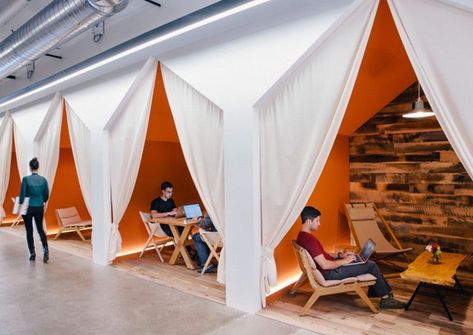 Office Slides? A Draft Beer Bar? Check Out These 6 Innovative (and Fun) Workspaces Airbnb Office, Interior Kantor, Cool Office Space, Open Office, Cool Office, Workplace Design, Workspace Design, Office Workspace, Design Del Prodotto