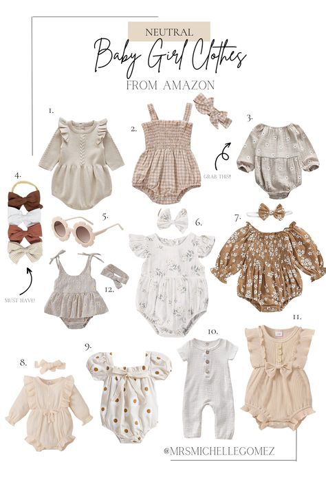 Neutral baby girl clothes from amazon Clothes From Amazon, Michelle Gomez, Neutral Baby, Girl Clothes, Amazon Finds, Girl Outfits