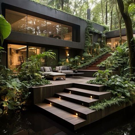 Home Exterior Aesthetic, Plant Home Aesthetic, Mansion In The Woods, Outdoor Interior Design, Zen House, Dream Life House, House Design Pictures, Tropical House, Dream House Rooms