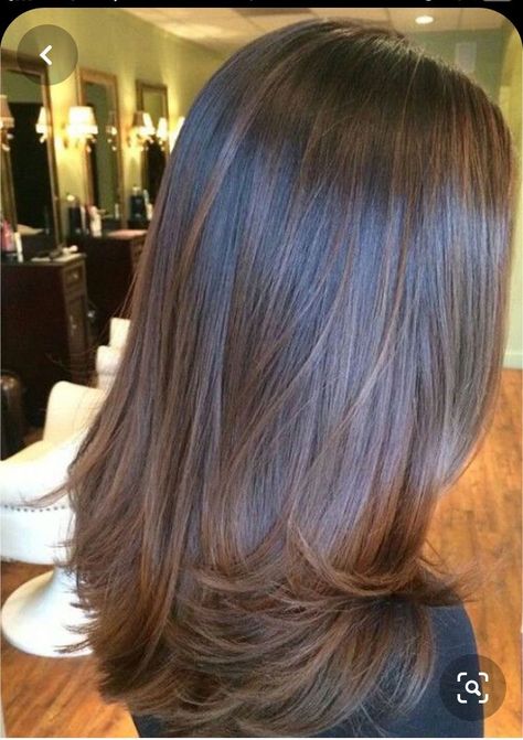 Classic Womens Haircuts, Dark Hair Full Highlights, 22 Inches Hair, Brown Hair Inspo, Vlasové Trendy, Highlights Hair, Hair Color Light Brown, Brown Hair Balayage, Haircuts Straight Hair