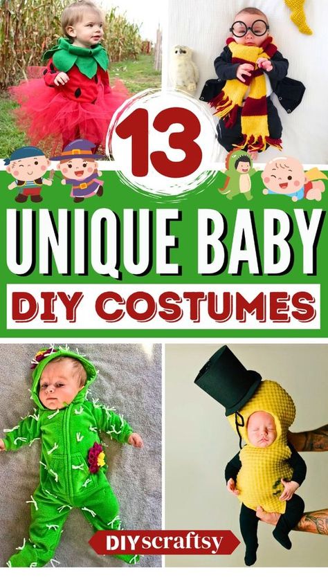 irst Halloween of your newborn and finding inspiration for a handmade newborn costume? Check out this list of 13 DIY baby costume ideas that are very simple to put together, comfortable, and certainly beautifying kiddos. Baby Girl Costumes Diy, Baby Pinata Costume, Funny Baby Costumes Girl, Easy Diy Infant Halloween Costumes, Homemade Infant Halloween Costumes, Easy Infant Halloween Costumes, Baby Costumes Girl Diy, Newborn Diy Halloween Costumes