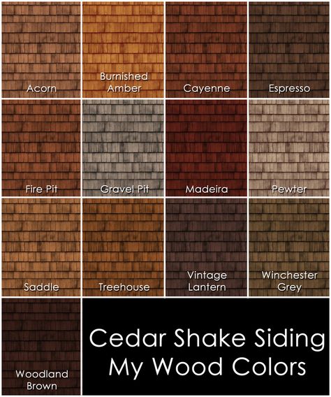 Twenty-five colors on a brand-spanking-new texture Siding Colors For Houses, Woods Ideas, Cedar Shake Siding, Exterior Siding Colors, Exterior House Siding, Wood Siding Exterior, Best Exterior Paint, Cedar Shake, Trendy House