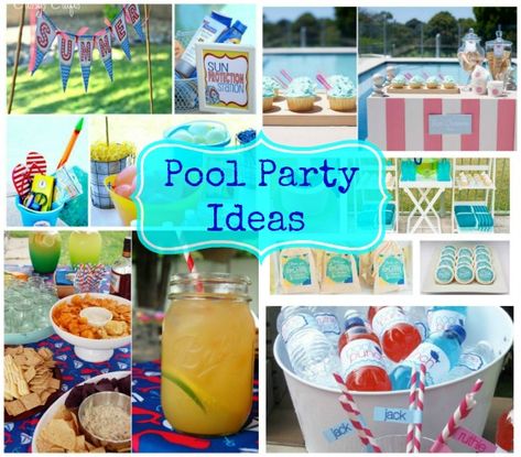 Five great pool party ideas to give you inspiration to celebrate the summer with style!  They are refreshing, fun and oh so appealing for the summer heat! Pool Party Ideas, Backyard Pool Parties, Pool Beach Party, Pool Party Kids, Pool Party Decorations, Pool Birthday, Perfect Birthday Party, Summer Pool Party, Pool Birthday Party