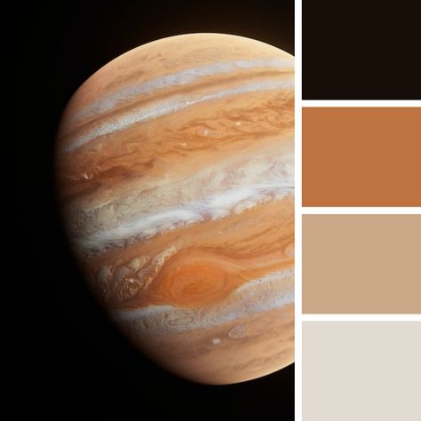 Jupiter palette Jupiter Color Palette, Saturn Color Palette, Planet Color Palette, Jupiter Color, Jupiter Aesthetic, Neptune Color, Jupiter Planet, Planet Colors, Earth Colors