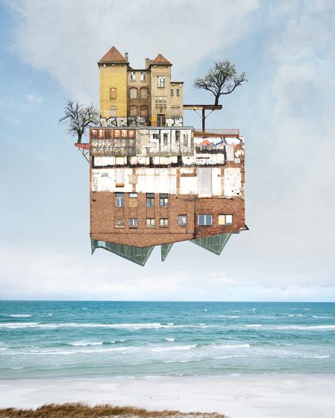 Image 6 of 10 from gallery of Matthias Jung's Collage Houses Redefine Surreal Architecture. Photograph by Matthias Jung Collage Houses, Surreal Architecture, Collage Architecture, Collage Landscape, Invisible Cities, Art Du Collage, Media Landscape, Architecture Collage, Collage Techniques