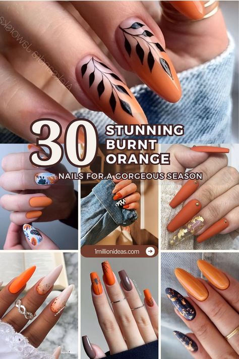 A collection of 30 stunning burnt orange nail designs perfect for celebrating the beauty of the season. Burnt Orange Nails, Pretty Fingers, Orange Nail Designs, Orange Nail, Orange Shades, Spring Nail Designs, Spring Nail, Orange Nails, Nail Designs Spring