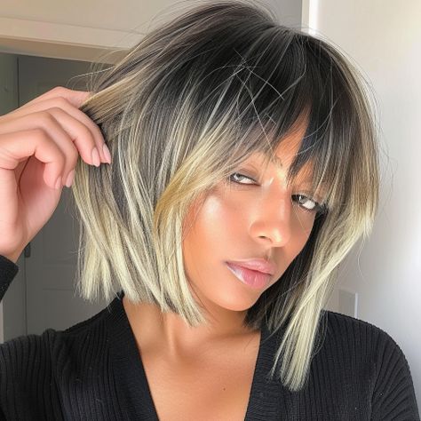 Blond Bob Hairstyles With Bangs, Long Bob Hairstyles With Fringe, Best Bob Haircuts For Fine Hair, Bob Face Framing, Lob With Fringe, Bob Hair With Bangs, Blonde Bob With Fringe, Ombré Bob, Angled Bob With Layers