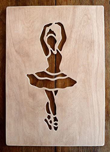 Beautiful Large Sized Hand Crafted MDF 'Ballet Dancer' Drawing Template / Stencil - Size: 12" x 8.5" Overall (30cm x 21cm): Amazon.co.uk: Handmade Ballerina Stencil, Floral Design Drawing, Ballerina Design, Dancer Drawing, Santa Ideas, Drawing Template, Stencil Printing, Stencil Patterns, Drawing Templates