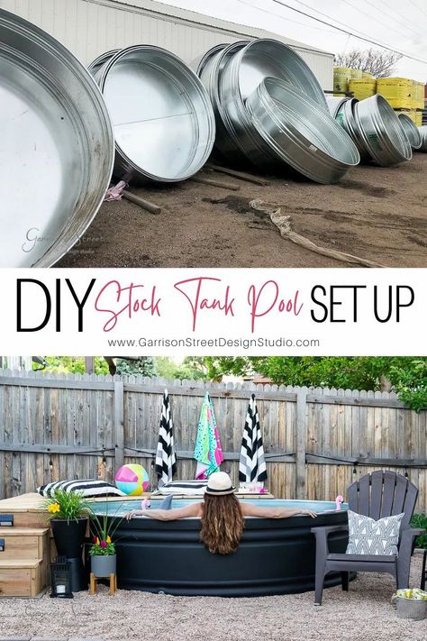 Yard Seating, Pool Stock Tank, Diy Stock Tank Pool, Tank Pool Ideas, Stock Tank Pool Ideas, Hanna House, Painted Deck, Piscina Diy, Stock Tank Pools