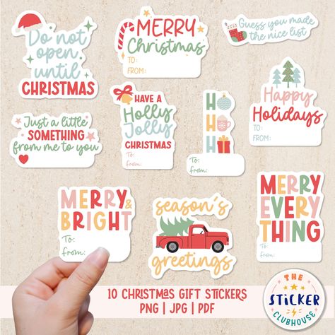 Christmas Gift Tags Stickers, Cute Christmas Stickers Aesthetic, Christmas Sticker Ideas, Christmas Gift Clipart, Christmas Printable Stickers, Christmas Stickers Printable, Xmas Stickers, Christmas Gift Stickers, Gift Tag Stickers