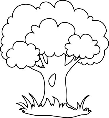 Digital Stamp - Tree Tree For Coloring, Drawing Ideas Trees, Cute Tree Drawing, Tree Drawing Ideas, Tree Drawing For Kids, Draw A Tree, Trees Drawing, Summer Crafts For Toddlers, Drawing Trees