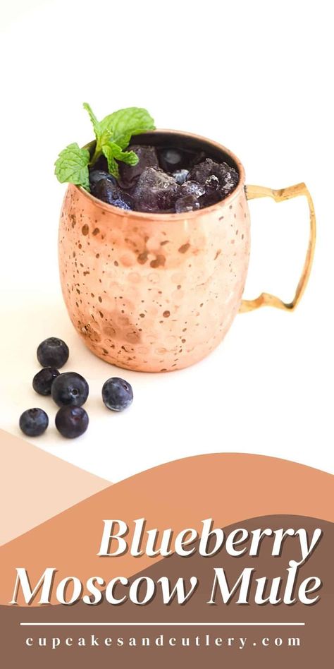 Blueberry Mule Cocktail, Blueberry Simple Syrup Cocktails, Blueberry Mule, Blueberry Moscow Mule, Vodka Mule, Kid Drinks Recipes, Classic Vodka Cocktails, Blueberry Simple Syrup, Simple Syrup Cocktails