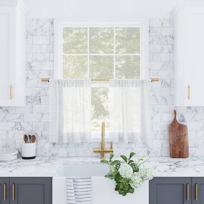 Kitchen Window Curtains, White Cafe, Cafe Curtain, Tier Curtains, Kitchen Valances, Valance Window Treatments, Curtain Valance, Cafe Curtains, Window Valance