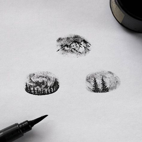 Oma Tattoo, Thumbprint Tattoo, Fingerprint Tattoo, Illusion Tattoo, Fingerprint Tattoos, Ink Link, Coordinates Tattoo, Night Tattoo, Sky Illustration