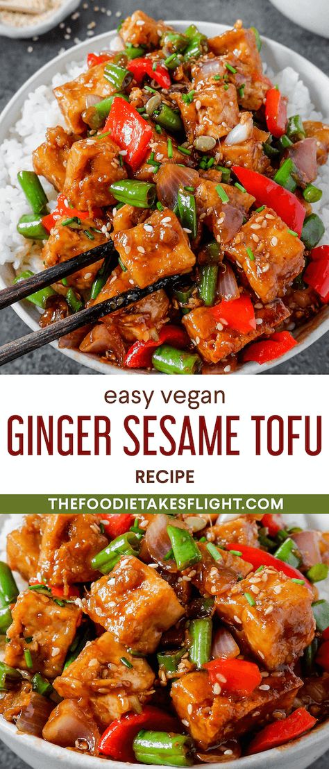 Ginger Dinner Recipes Vegetarian, Wok Recipes Vegetarian, Ginger Tofu Recipes, Vegetarian Wok Recipes, Tofu Wok Recipes, Vegan Ginger Recipes, Tofu And Vegetables Recipes, Tofu With Vegetables, Healthy Tofu Recipes