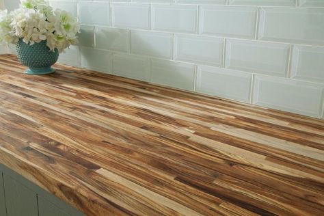 bar counter top Butcher Block Countertops With Grey Floors, Butchers Block Countertop, Backsplash With Butcher Block Counters, Acacia Butcher Block Countertops, Acacia Countertop, Condo Kitchens, Butcher Block Countertops Kitchen, Wooden Countertops Kitchen, Block Countertops