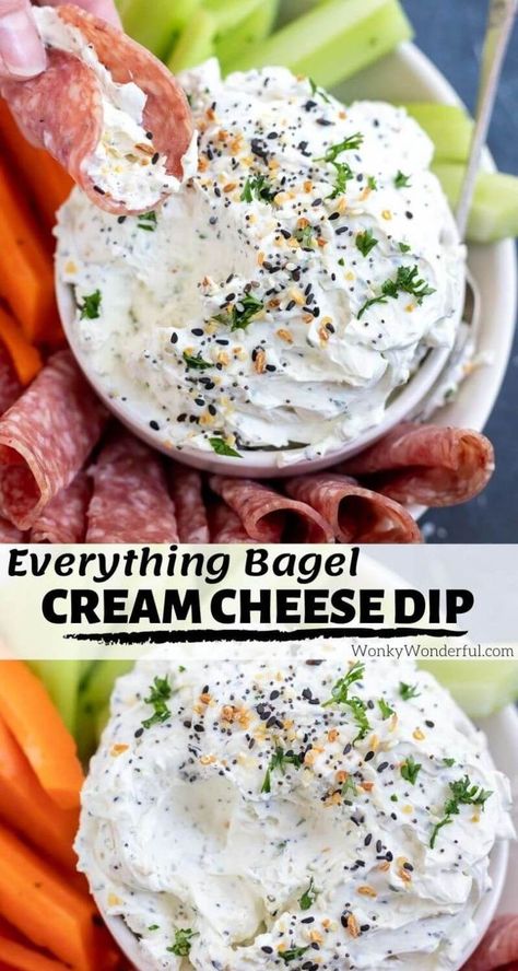 For a super quick and easy appetizer or snack, make this Everything But The Bagel Cream Cheese Dip. This creamy dip is low carb, Keto friendly. Bagel Dip, Cream Cheese Dip, Everything But The Bagel, Bagel Cream Cheese, Boiled Egg Diet Plan, Cream Cheese Dips, Creamy Dip, Quick And Easy Appetizers, Low Carb Diet Recipes