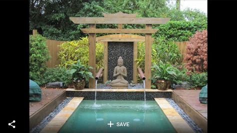 Buddha pool Zen Backyard, Bali Garden, Balinese Garden, Buddha Garden, Zen Garden Design, Meditation Garden, Japanese Garden Design, Asian Garden, Water Fountains Outdoor